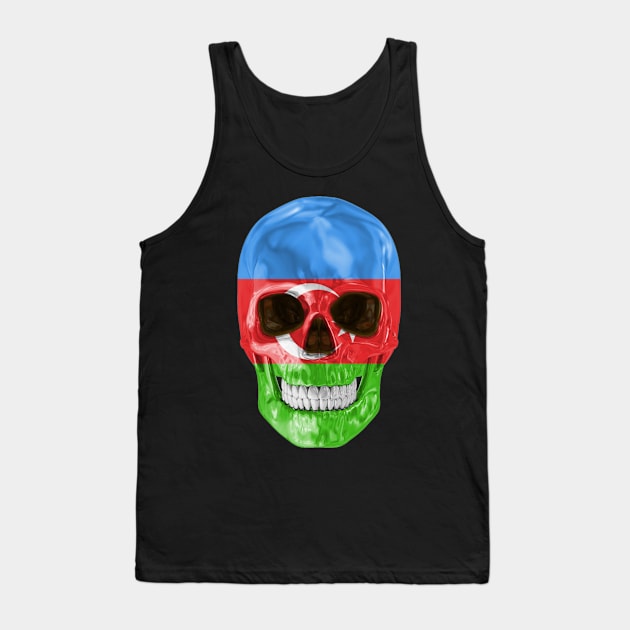 Azerbaijan Flag Skull - Gift for Azerbaijani With Roots From Azerbaijan Tank Top by Country Flags